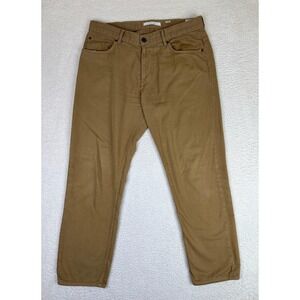 Billy Reid Pants Mens 33 Beige Slim Cut Khakis Cotton Linen Tapered Leg
